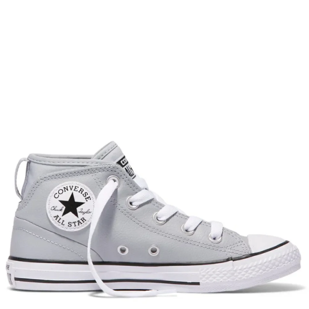 Converse Kids Chuck Taylor All Star Syde Street Leather Youth Mid Grey S…